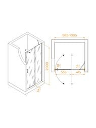 Душевая дверь RGW Hotel HO-014 (1000х2000) распашная, стекло 8мм прозрачное/хром 350601410-11 — изображение 14