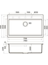 ����� Omoikiri KITAGAWA 79-LB GB (790�510�220��), ������������, ���� ������ 4993996