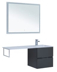 Тумба с раковиной Aquanet Алвита 120 R (1200х526х480) правая, подвесная, 2 ящ, серый антрацит 243776
