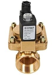 Клапан соленоидный STOUT 1.1/2", 24В, непрямого действия, нормально открытый SSV-0040-024040