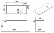 ���������� Vitra Origin 65929 1205�480�18��, ���  ��� �������� ������, ����: ���