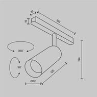 Трековый светильник Maytoni Focus Led Exility (Фокус ЛЭД) TR032-2-12W3K-M-BBS 3000K 12Вт 36°, IP20, черный