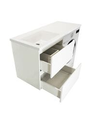 Тумба с раковиной Estet Dallas Luxe 1400х482 подвесная,2 ящика,левосторонняя,белый ФР-00002923