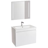 Geberit Renova Тумба с раковиной 80 см, белый глянец +Зеркало Option Basic с подсветкой 529.916.01.8