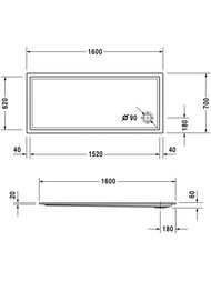 Поддон акриловый Duravit Starck 1600х700 72012900000000