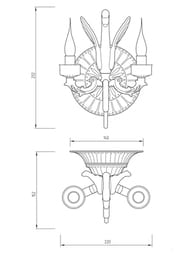 Migliore Luxor Светильник настенный двойной, большая розетка, золото 26156