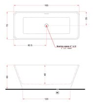 Ванна Gruppo Treesse Viva V286BO 1650х700х600 иск.камень, отдельностоящая, слив, белый матовый