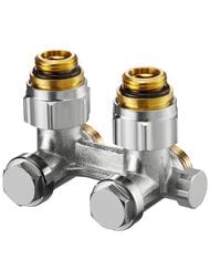 Узел нижнего подключения Oventrop "Multiflex F" 1/2" НР x 3/4" НР угловой,  1015994