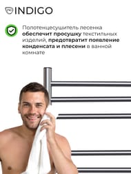 Полотенцесушитель Indigo Line Trinity 800х400 (таймер, скрыт.монт, унив.подкл) Graphite Metallic