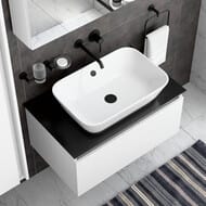 Встраиваемый смеситель для раковины VitrA Minimax Round A4354936EXP однорычажный матовый черный латунь