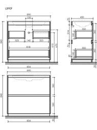 Тумба под раковину SANCOS Libra Floor (890x450x840) напольная, два ящика, дуб галифакс LB90FEG — миниатюра 8