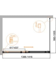 ������� ������ CEZARES DUET SOFT-M-AH-1-140/100-C-Cr (1386-1416x990-1005)x1950 ������ �����/����