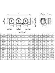 Коллектор регулируемый FAR 1"ВН на 4 отвода 1/2"EU, с вставкой под плоское уплот., FK 3824 112UN