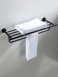 Полка для полотенец Aquatek Оберон AQ4215MB настенная, латунь, цвет: черный матовый