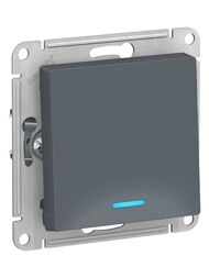 Выключатель Systeme Electric ATLASDESIGN 1-клавишный с подсветкой сх.1а 10АХ грифель ATN000713