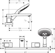 ��������� Axor Urquiola 11445 �� ���� ����� �� 4 ��������� �� ������, ����� 198 ��, ������ ���, ����