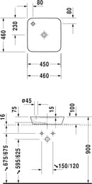 �������� DURAVIT CAPE COD 460�460 ��������� ��� ���������, ��� ��������, ����� 2340460000