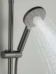 Душевая система Aquatek Бетта AQ2160BGM для душа, однозахватный, верхний и ручной душ, сталь оруж