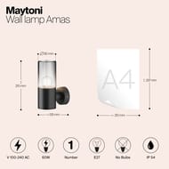 ��������� ���������� Maytoni Amas (����) O432WL-01GF, E27x1 60�� IP 54, ������