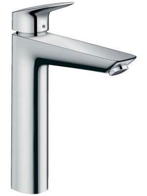 Смеситель Hansgrohe Logis 71090000 для умывальника, высокий фиксированный излив, донный клапан,хром
