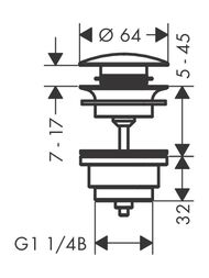 Hansgrohe Слив Push-open для раковины и биде, латунь, полированное золото 50100990