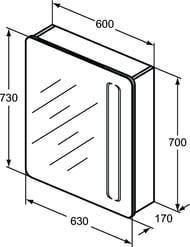 �������-���� Ideal Standard MIRROR&LIGHT (600�700�170) ���������, ������� T3373AL