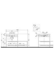 Консоль с раковиной Duravit Happy D.2 Plus 1600х850х490 2 полки, ящик справа, белый гл. HP4853O2222 — изображение 3