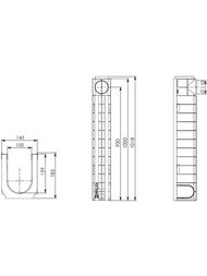 Лоток пластиковый усиленный DN 100 Gidrolica Standart Plus (1000х148х188) 9 л/сек  8024