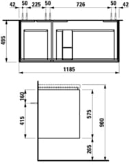 ����� ��� �������� LAUFEN PALOMBA 4.0730.4.180.222.1 (1185�495�590) 4 �����, ��� �������, ������ �����