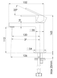 Смеситель для раковины Mariani Rebel A00380RE12, хром