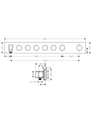 Смеситель Axor ShowerSelect 18358000 для душа, встраиваемый в стену, термостат, 5 потребителей, хром