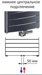 Радиатор биметаллический RIFAR Convex V 500 (1440х550х77) 18 секций, нижнее подкл, 1782 Вт, белый