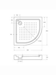 ������� ��������� ������ CEZARES (850�850�150) ����������� TRAY-A-R-85-550-15-W
