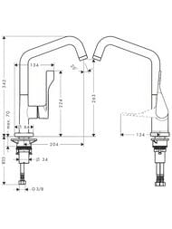 ��������� Axor Citterio 39850 ��� ����� �������������, ���������� ����� 204 ��, ����