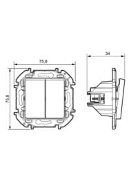 Выключатель LEGRAND INSPIRIA  2-клавишный 10 AX 250 В антрацит 673623