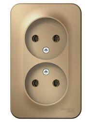 Розетка Systeme Electric BLANCA двойная, без заземления, без шторок, 16А, 250В, титан BLNRA000214