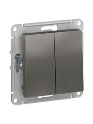 Переключатель Systeme Electric ATLASDESIGN перекрестный 2-клав. 2xсх.7 10АХ механизм сталь ATN000973