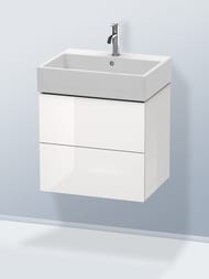 Тумба под раковину Duravit L-Cube (584х544х459) подвесная, 2 ящика, белый лак LC627508585 — изображение 2