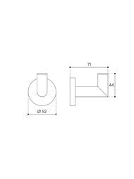 Крючок Aqueduto Ponto PON0145 одинарный, цвет: оружейная сталь