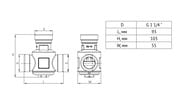 Клапан Uni-Fitt Н 1 1/4" 3-ходовой термостат. 60 С Kvs 9 для напол.котлов,смешение боковое 359G6095 — изображение 6