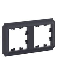 Рамка Systeme Electric ATLASDESIGN ANTIQUE 2 поста, универсальная, карбон ATN101002