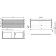 Тумба под раковину SANCOS Snob T (1195х445х500) подвесная, два ящика, Bianco SNT120W