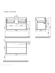 Тумба под раковину SANCOS Marmi 1.0 (890х445х520) подвесная, 1 ящик, дуб чарльстон MR1.090ECH