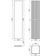 ����-����� SANCOS Snob R (350x350x1650) ���������, 2 ������, Bianco PSNR35W