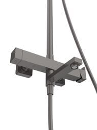 Душевая система CEZARES SLIDER-CVD-GM с настенным смесителем с изливом, оружейная сталь