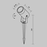 ����������� ���������� Maytoni Scope (�����) O025FL-01B, GU10�1 20�� IP 65, ������