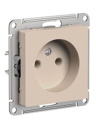 Розетка Systeme Electric ATLASDESIGN без заземления без шторок 16А механизм песочный ATN001241