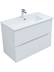 Тумба для раковины Aquanet Джейн 90 (900х455х637) подвесная, 2 ящика, цвет: белый матовый 335425
