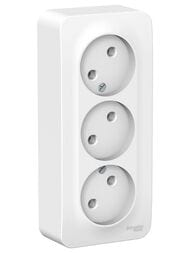 Розетка Systeme Electric BLANCA наружная 3-я без заземления изол.пл., 16А 250В, белый BLNRA000311