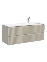 Тумба под раковину Sancos Snob R (1195х445х500) подвесная, правая, 2 ящика, Beige soft SNR120RCE